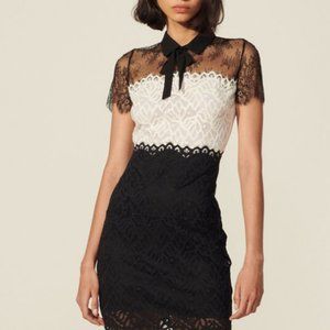Sandro - Two-tone lace dress